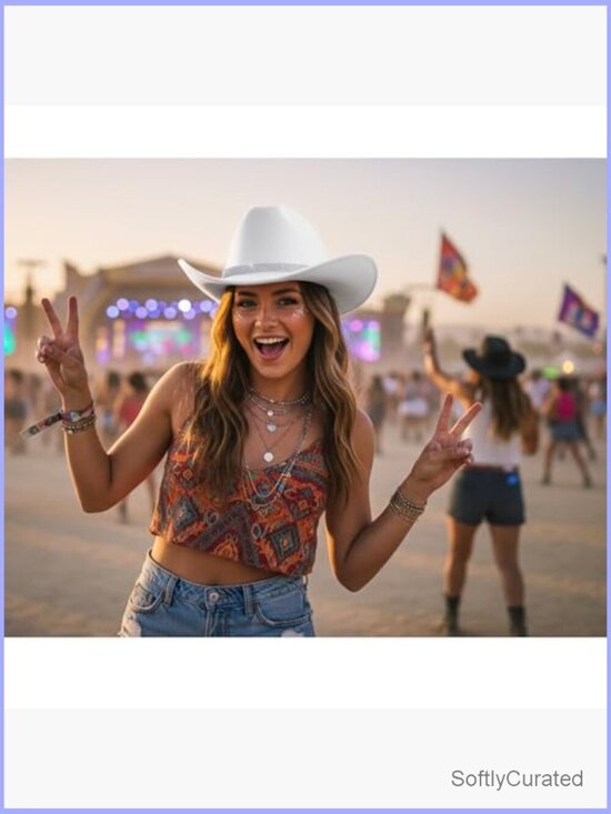 Shiny Rhinestone Cowgirl Hat Bling Wide Brim Cowboy Hat Party main image 4